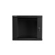 Lanberg 19'' wall-mounted installation cabinet 9U 600x450mm black (glass door)