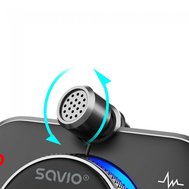 SAVIO FM transmitter, Bluetooth 5.0, QC/PD 3.0 charger, ENC, AUX OUT, Micro SD, TR-14, black