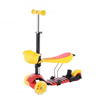 NILS FUN HLB07 4in1 children's scooter BLACK-YELLOW-RED