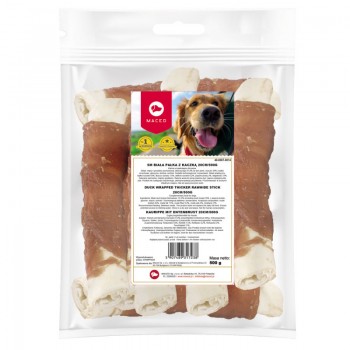 MACED Duck wrapped thicker rawhide stick - dog chew - 500g