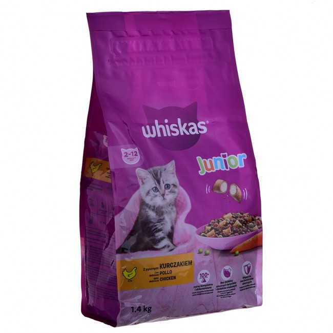 WHISKAS Junior 2-12 Chicken - dry cat food - 1.4 kg