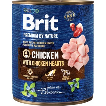 BRIT Premium by Nature Chicken with hearts - Wet dog food - 800 g