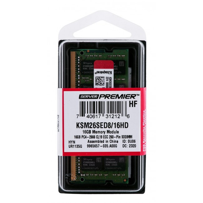 Kingston SODIMM ECC 16GB DDR4 2Rx8 Hynix D 2666MHz PC4-21300 KSM26SED8/16HD