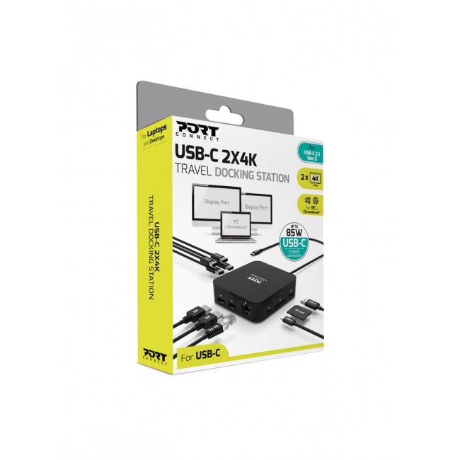 Port Designs 901907 notebook dock/port replicator Wired USB 3.2 Gen 1 (3.1 Gen 1) Type-C Black