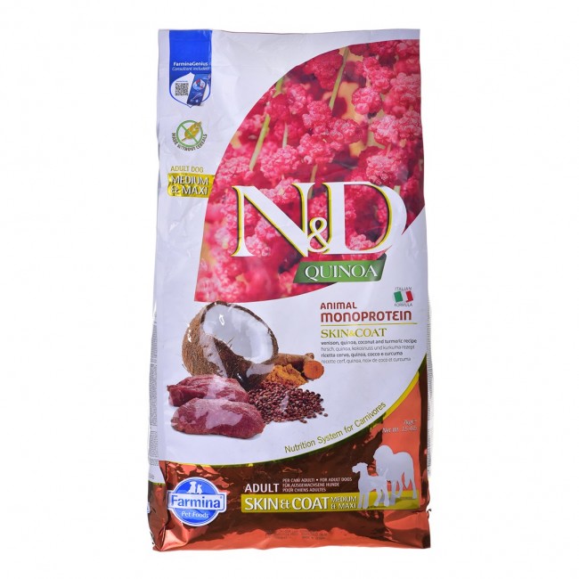 FARMINA N&D Quinoa Dog Skin&Coat Venison&Coconut Adult Medium&Maxi - dry dog food - 7 kg