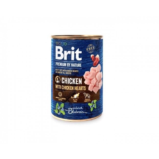 BRIT Premium By Nature Chicken and Hearts - wet dog food - 400 g