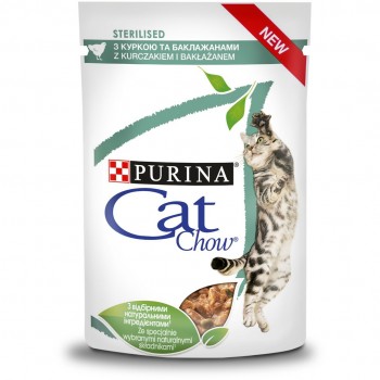 PURINA Cat Chow Sterilised Gig Chicken with Eggplant - moist cat food 85 g
