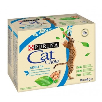 PURINA Cat Chow Salmon, green bean - wet cat food - 10x85 g