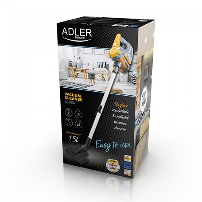 Adler AD 7036 handheld vacuum Bagless Black,Bronze,Grey,Orange,Transparent
