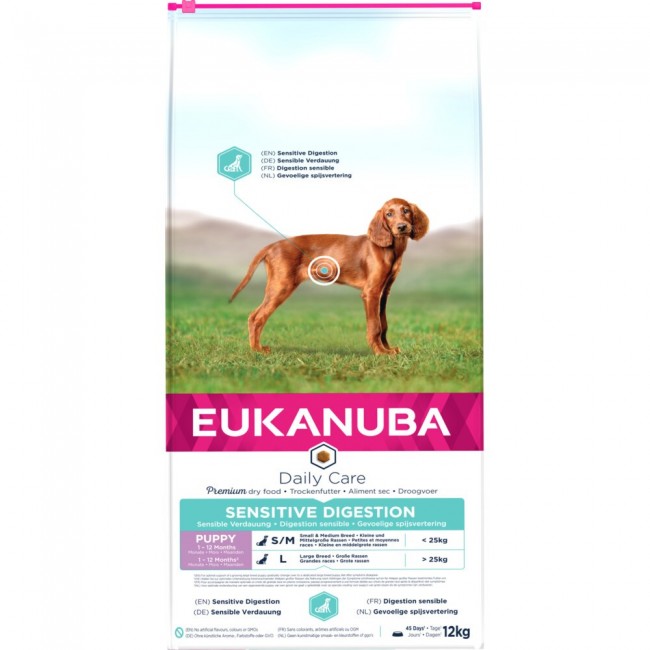 EUKANUBA Puppy Daily Care Sensitive Digestion - dry dog food - 12 kg