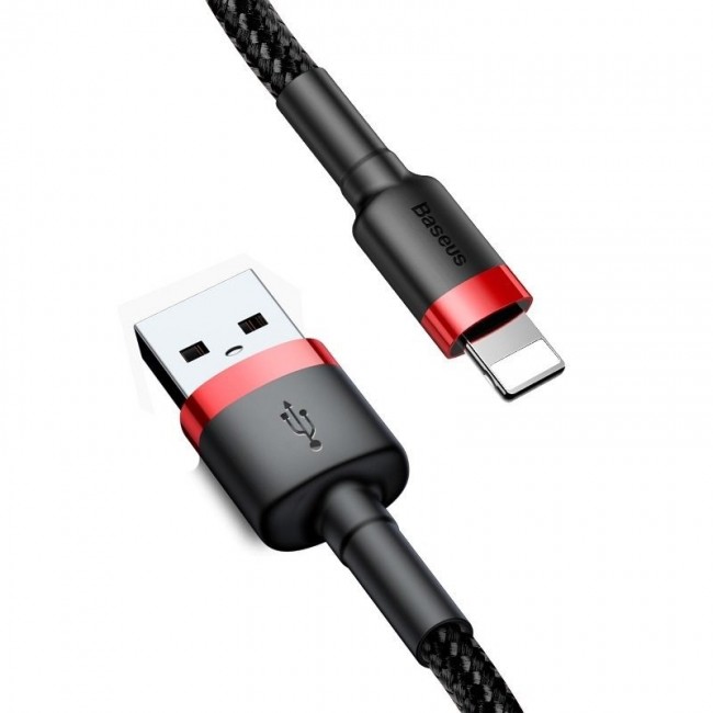 Lightning USB Cable Baseus Cafule 1.5A 2m (black & red)