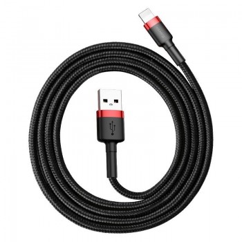 Lightning USB Cable Baseus Cafule 1.5A 2m (black & red)
