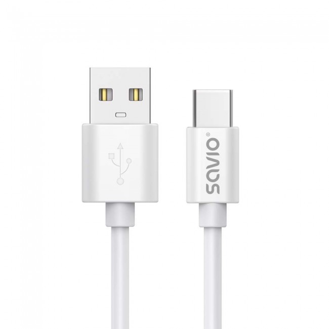 USB cable 2 m USB 2.0, USB A - USB C White SAVIO CL-168