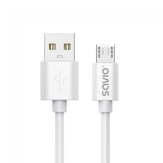 USB cable 3 m USB 2.0, USB A - Micro USB White SAVIO CL-167