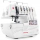 Overlock Singer 14T968 sewing machine, electric current, white