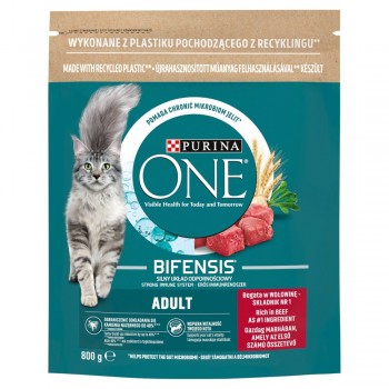 PURINA One Bifensis Adult Beef - dry cat food - 800 g