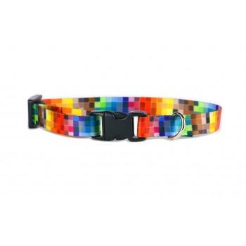 MATTEO Collar Plastic Buckle Pixele 40-70 cm - dog collar