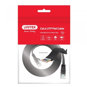 UNITEK Cat 6 UTP RJ45 (8P8C) Flat Ethernet Cable