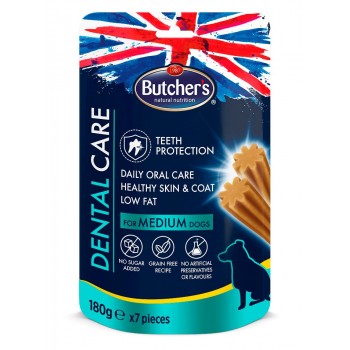 BUTCHER'S Dental Care - dental snack for medium sized dogs - 180g