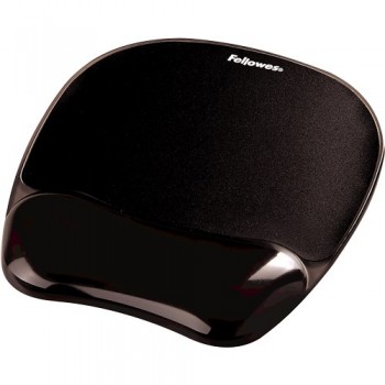 Fellowes mouse and wrist pad gel, CRYSTAL, black