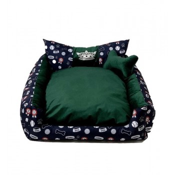 GO GIFT Dog and cat bed XL - green - 100x90x18 cm