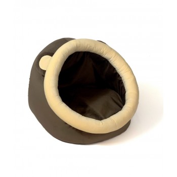 GO GIFT cat bed - brown and cream - 40x45x34 cm