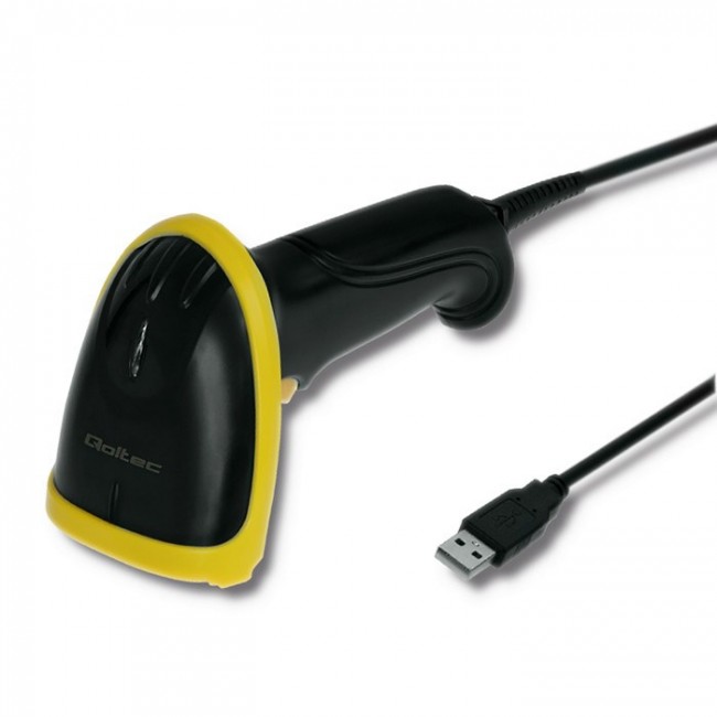 Qoltec 50867 Laser reader 1D | 2D | USB | Black