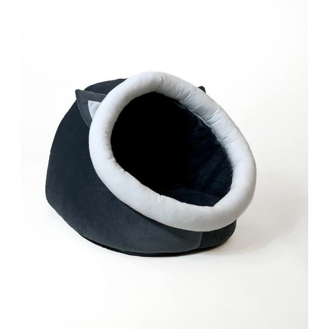 GO GIFT cat bed - graphite-white - 40x45x34 cm