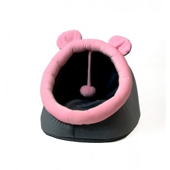 GO GIFT cat bed - graphite-pink - 40x45x34 cm