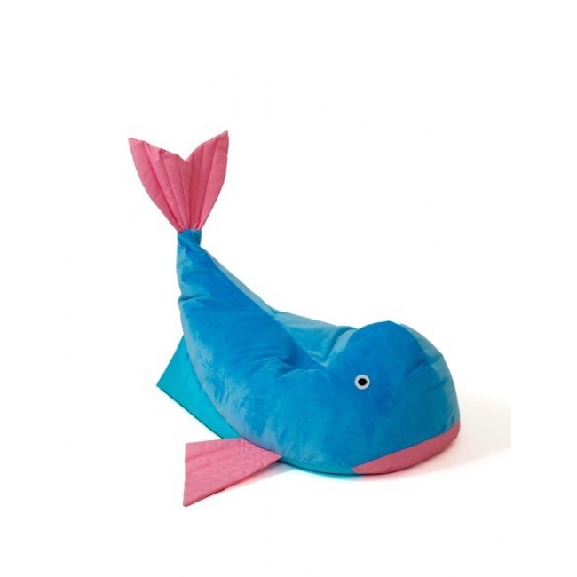 Sako bag pouffe Whale blue-pink L 110 x 80 cm