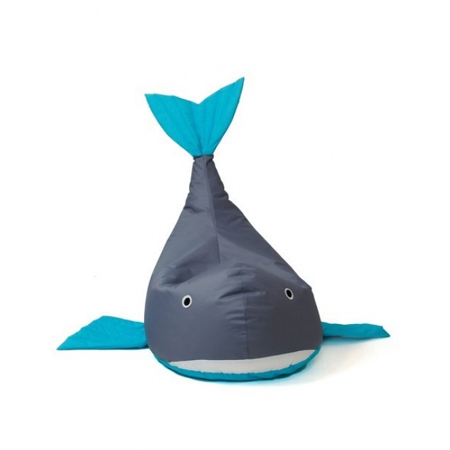 Sako bag pouffe Whale grey-blue L 110 x 80 cm