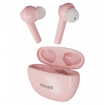 Maxell Dynamic+ wireless headphones with charging case Bluetooth pink