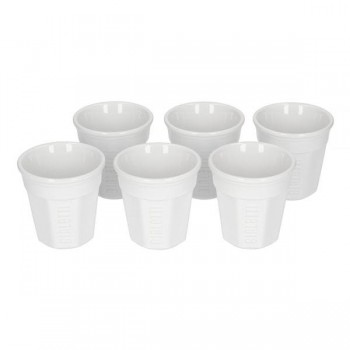 Set of 6 espresso cups BIALETTI BICCHIERINI Porcelain 6x 60 ml White