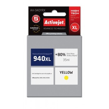 Activejet AH-940YRX Ink (replacement for HP 940XL C4909AE Premium 35 ml yellow)