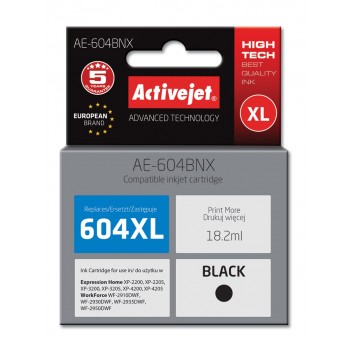 Activejet AE-604BNX Ink (replacement Epson 604XL C13T10H14010, 500 pages 18,2 ml Supreme black)