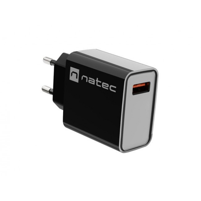 NATEC MAINS CHARGER RIBERA USB-A 18W BLACK