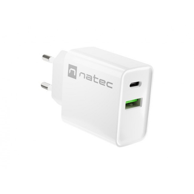 NATEC NETWORK CHARGER RIBERA USB-A+USB-C 20W PD