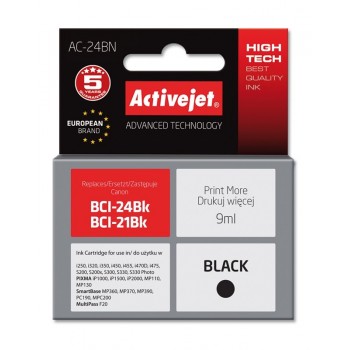 Activejet AC-24BN ink (replacement for Canon BCI-24Bk Supreme 9 ml black)