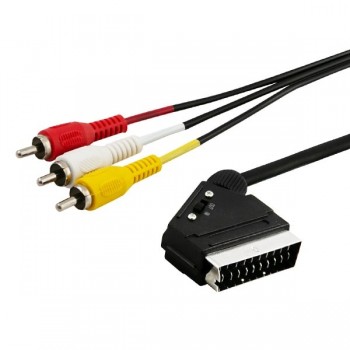 SAVIO Audio/video SCART 3xRCA (CINCH) cable 2m CL-133 Black
