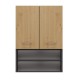 Topeshop POLA MINI DK ANT/ART bathroom storage cabinet Graphite, Oak