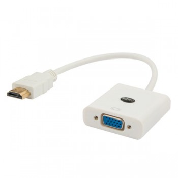 Savio CL-27 video cable adapter 0.2 m VGA (D-Sub) HDMI Type A (Standard) White