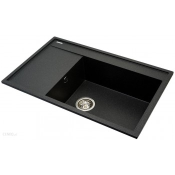 Pyramis Camea 79X50 1B 1D R single-bowl granite sink 070091201 black dotted