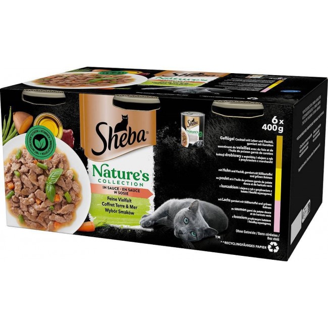 SHEBA selection of flavours in sauce - wet cat food - 6x400g