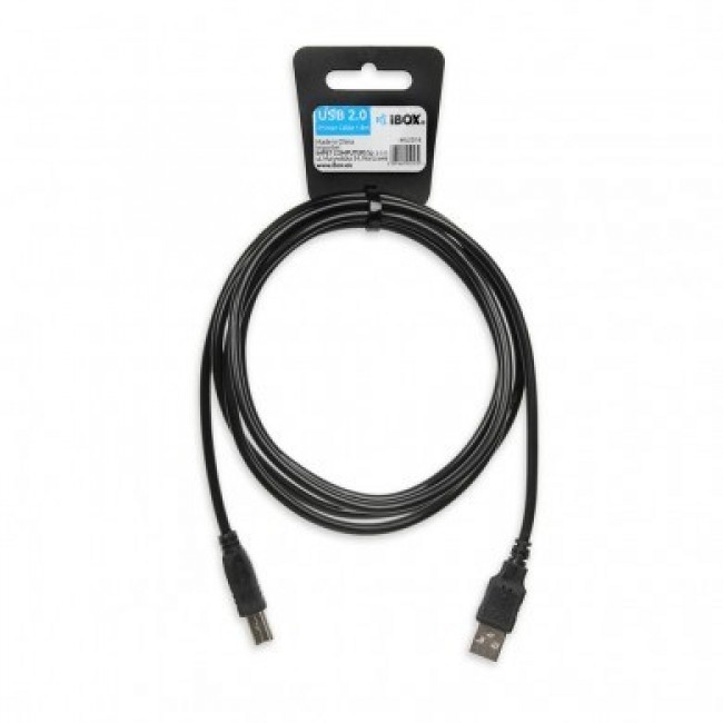 iBox IKU2D USB cable 1.8 m USB 2.0 USB A USB B Black
