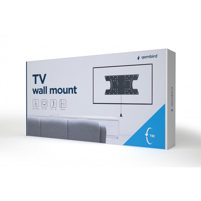 Gembird WM-65T-02 TV wall mount (tilt), 32 -65 , up to 30kg