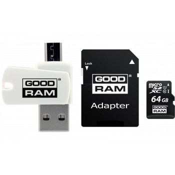 Goodram All in one M1A4-0640R12 memory card 64 GB MicroSDXC Class 10 UHS-I + The card reader