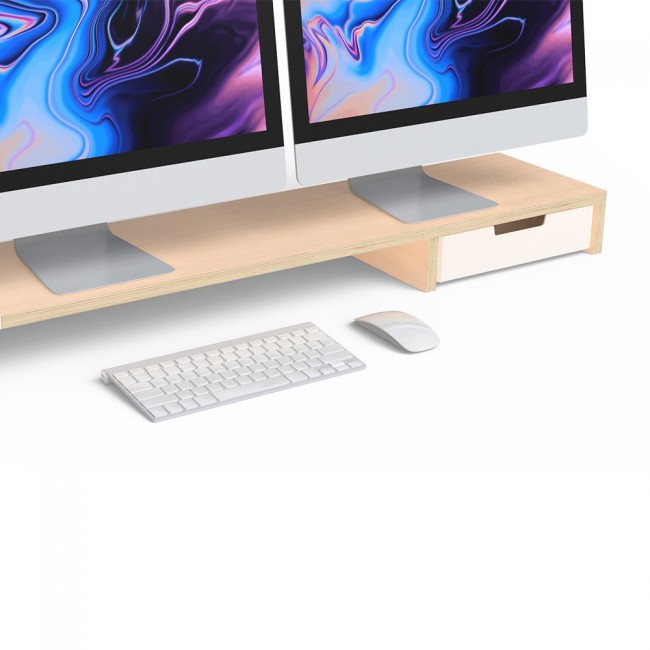 POUT EYES9 - All-in-one wireless charging & hub station for dual monitors, Deep White