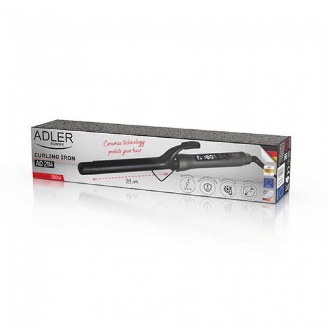 Adler AD 2114 hair styling tool Curling iron Warm Grey 60 W 1.8 m