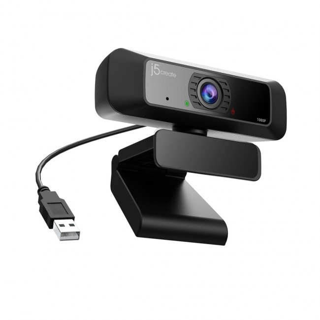 j5create JVCU100 USB HD Webcam with 360 Rotation, 1080p Video Capture Resolution, Black