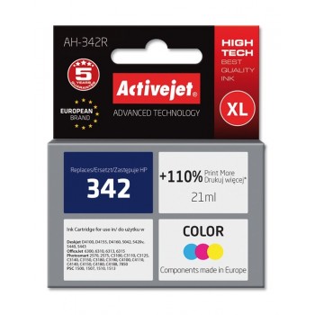Activejet AH-342R Ink cartridge (replacement for HP 342 C9361EE Premium 21 ml color)